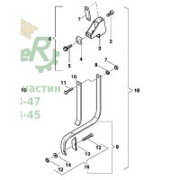 Стійка довга в зборі з кронштейном та долотом AC496832, Kverneland, Квернеланд 